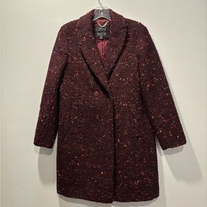 J.Crew Daphne Coat In Italian Tweed Burgundy - Size 2